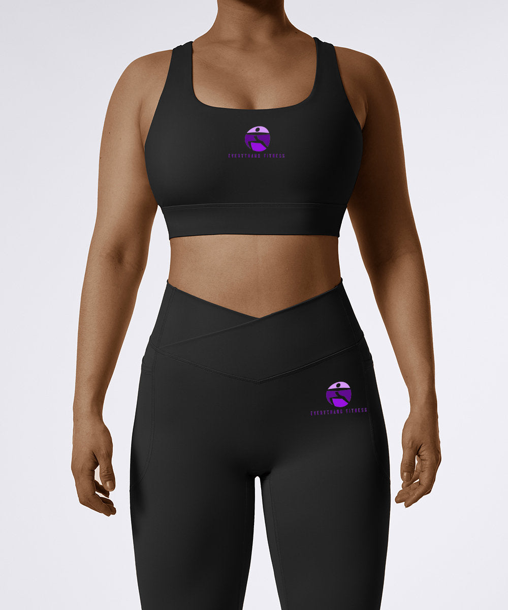 Everythang Fitness Short Sleeve Two Piece Sportswear Set