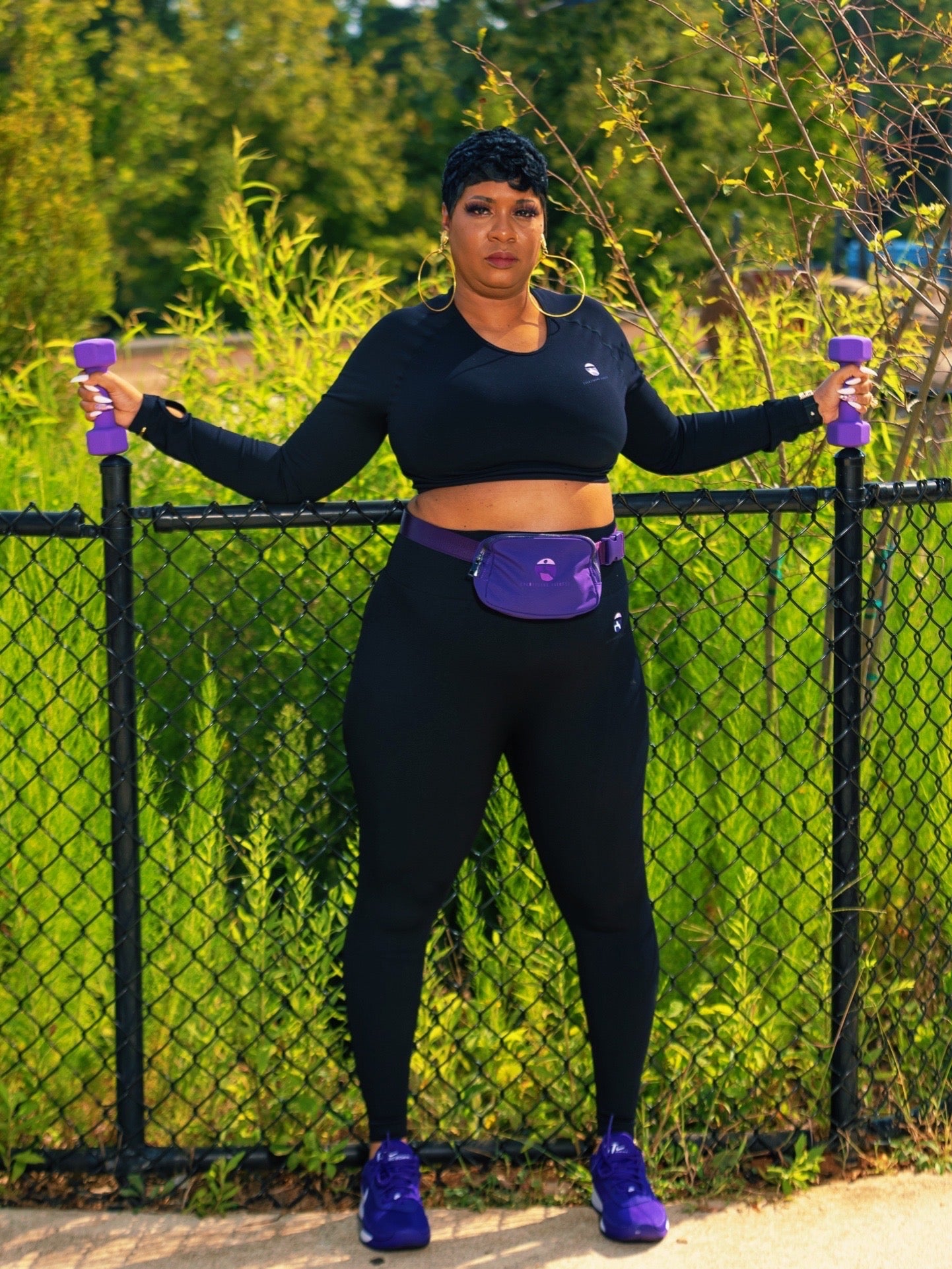 Everythang Fitness Long Sleeve Crop Top with High Waist Leggings