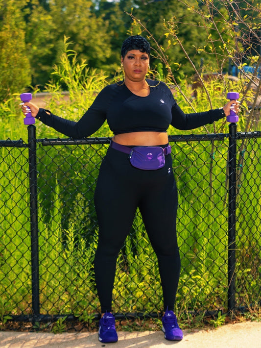 Everythang Fitness Long Sleeve Crop Top with High Waist Leggings