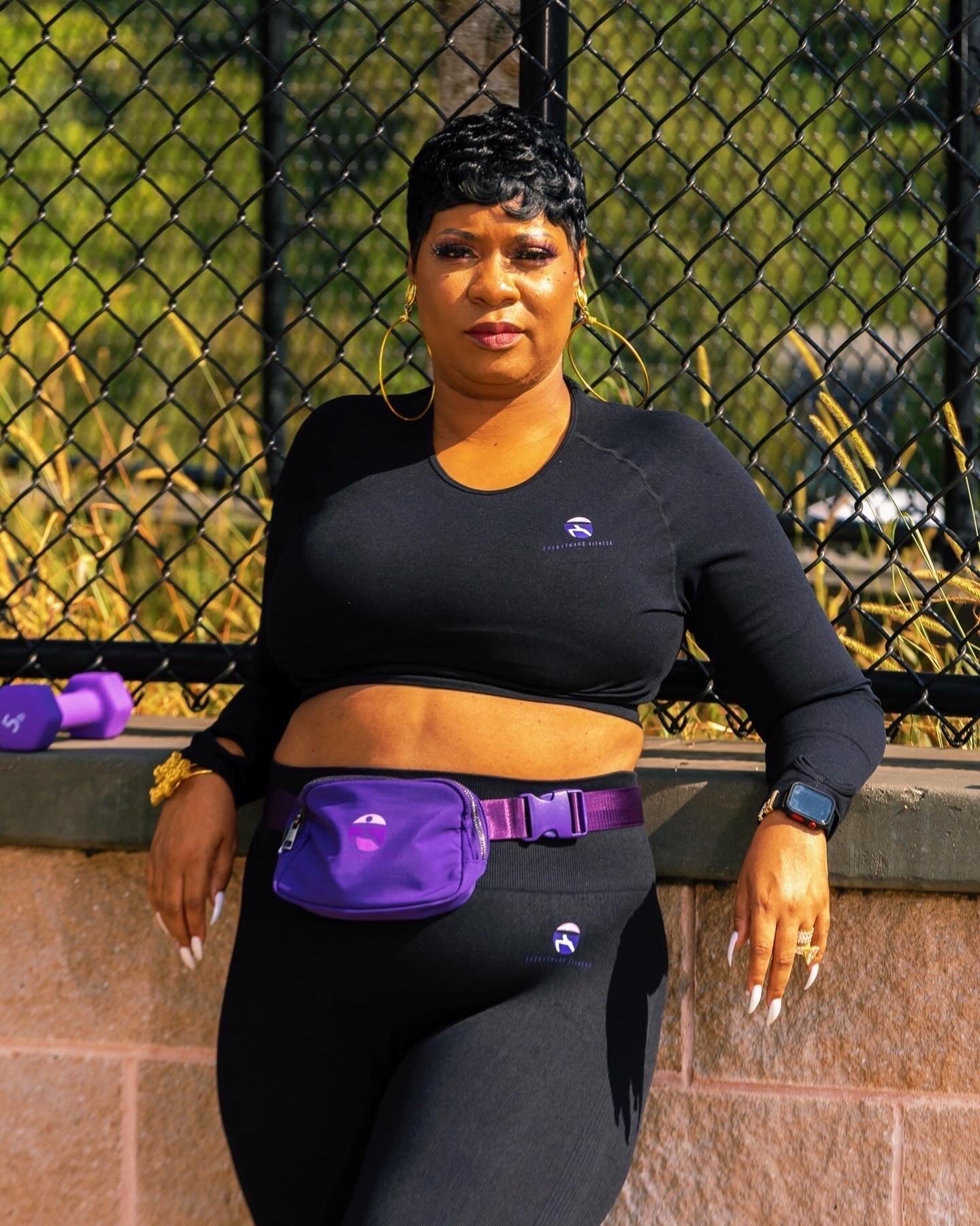 Everythang Fitness Long Sleeve Crop Top with High Waist Leggings