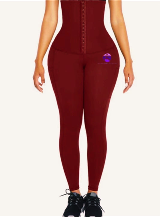 Everythang Fitness High Waist Leggings with Attached Waist Trainer