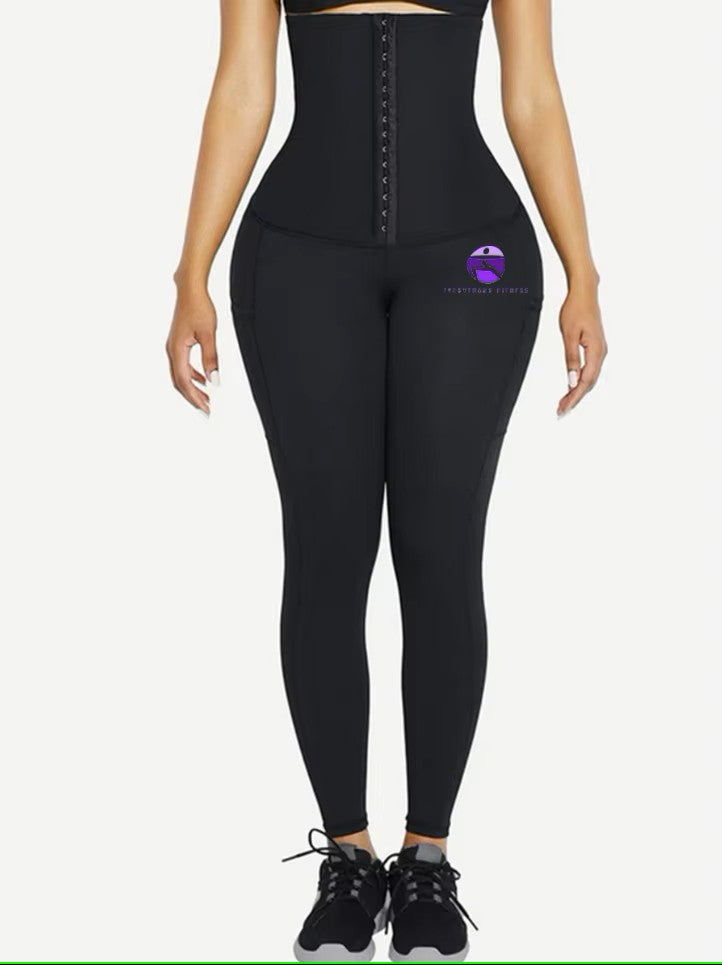 Everythang Fitness High Waist Leggings with Attached Waist Trainer