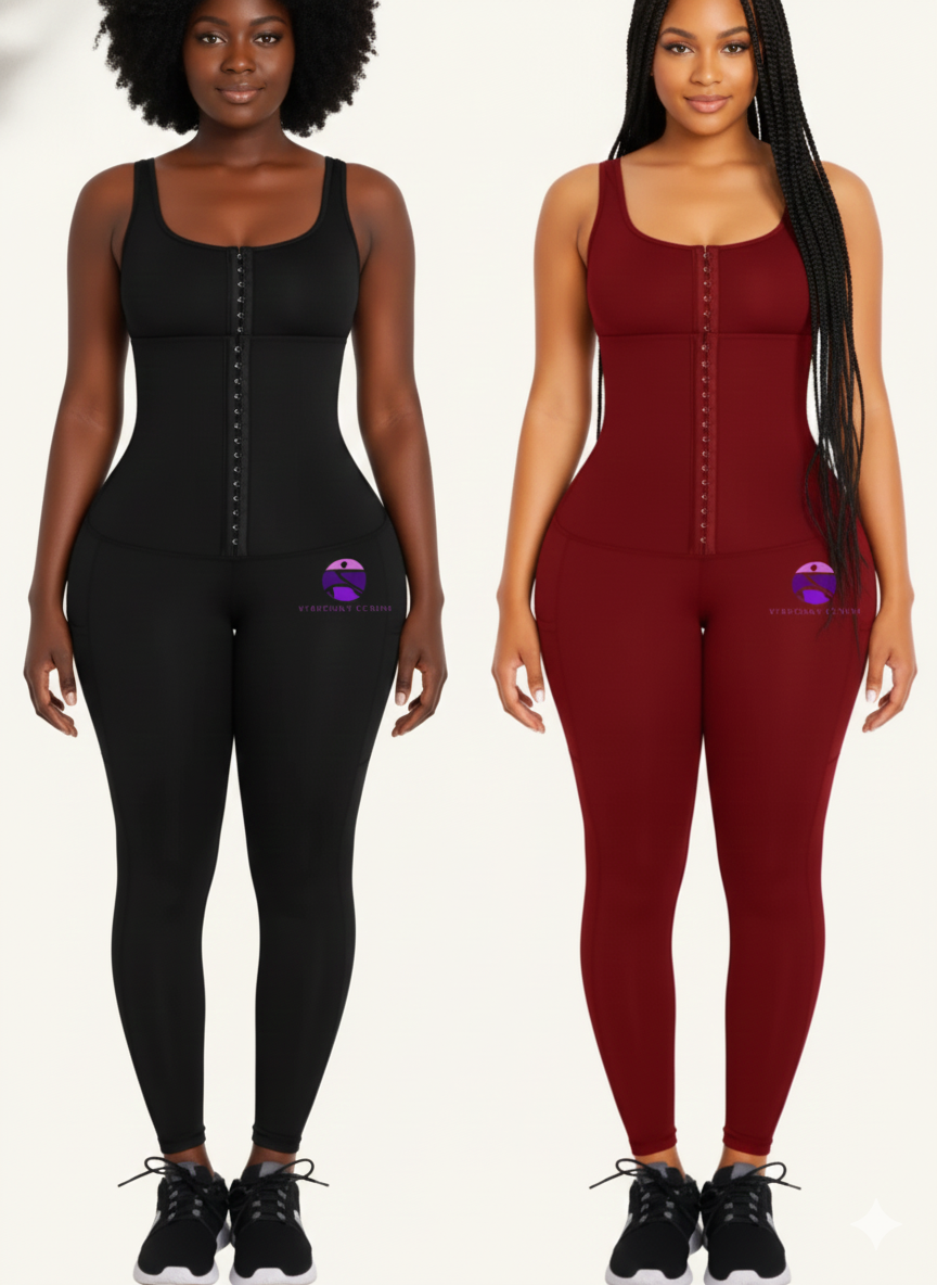 Everythang Fitness High Waist Leggings with Attached Waist Trainer