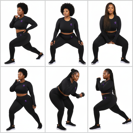 Everythang Fitness Long Sleeve Crop Top with High Waist Leggings